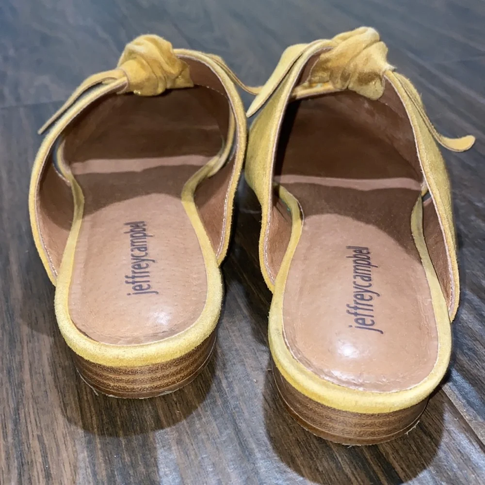 Jeffrey Campbell pointy yellow embellished flats slip on